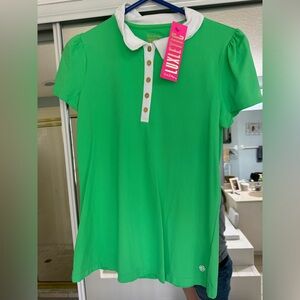 Luxletic lily Pulitzer frida puff sleeve polo